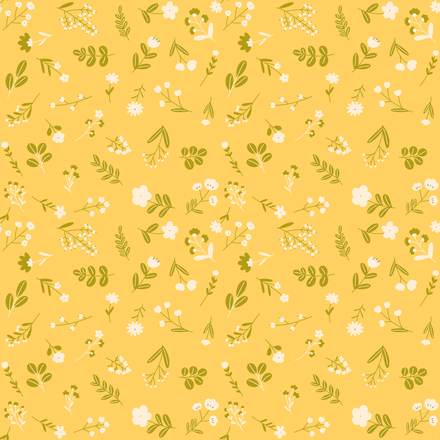 Golden Brilliant Dream hand-drawn botanical pattern design