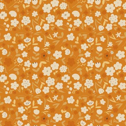 Hidden Gold Daylight hand-drawn botanical pattern design
