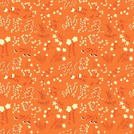 ODE TO Orange hand-drawn botanical pattern design