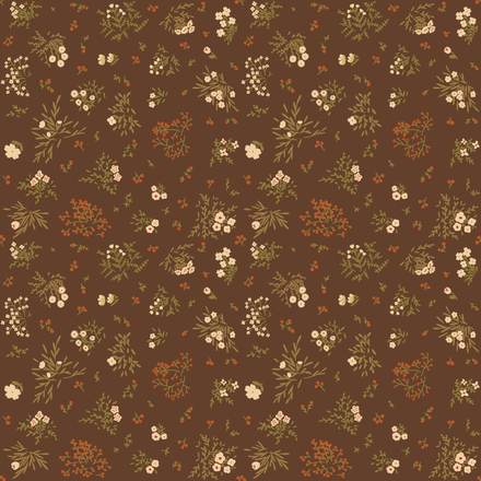 Persimmon Dyed Autumn Hills hand-drawn botanical pattern design