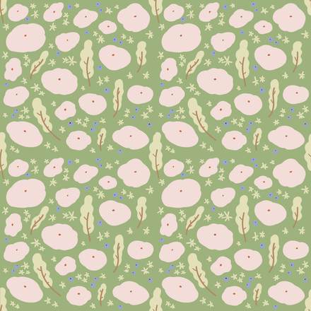 Late Cherry Dream hand-drawn botanical pattern design