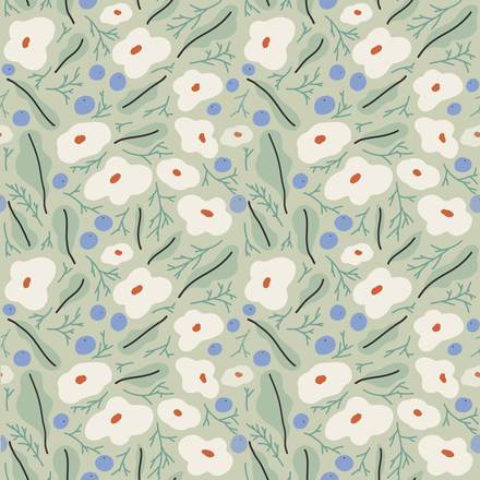 Spring Rhapsody hand-drawn botanical pattern design