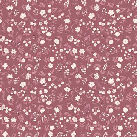 Peach Mist Mountains hand-drawn botanical pattern design