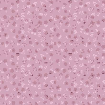 Rose Jade Purple hand-drawn botanical pattern design
