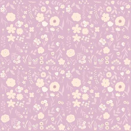 SHY Lilac Blush hand-drawn botanical pattern design