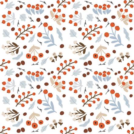 Blossoms Over The Hills hand-drawn botanical pattern design