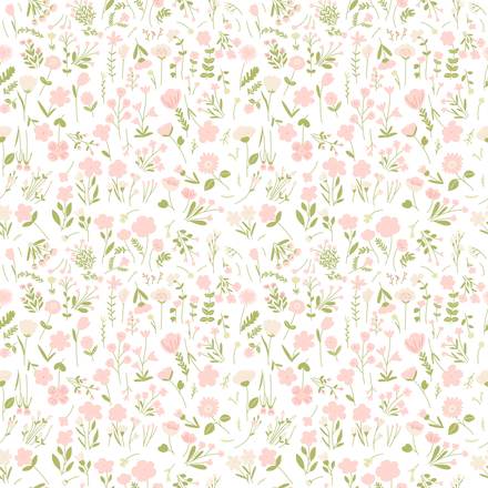 Crimson Moon hand-drawn botanical pattern design