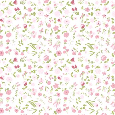 Peach Blossom hand-drawn botanical pattern design