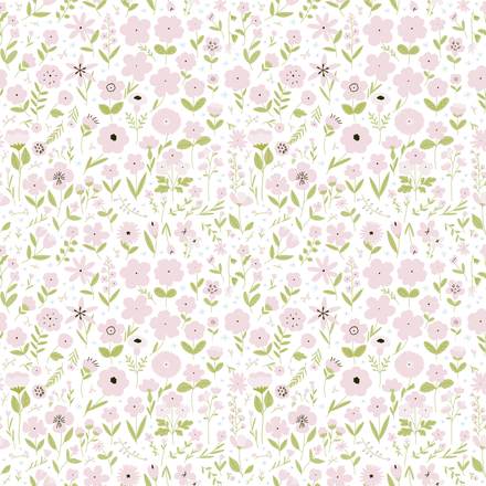 Peach Branch Ferrying Moon hand-drawn botanical pattern design