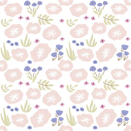 Rose Blush Tones hand-drawn botanical pattern design