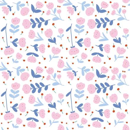Snow And Blush hand-drawn botanical pattern design