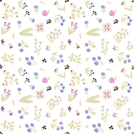 Verdant Parasol Trees hand-drawn botanical pattern design