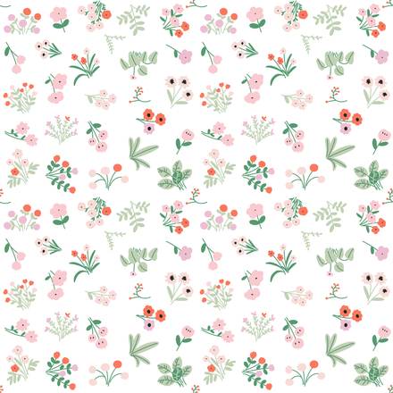 Forest Songbirds hand-drawn botanical pattern design