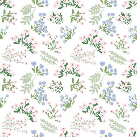 Gardenia Spring hand-drawn botanical pattern design