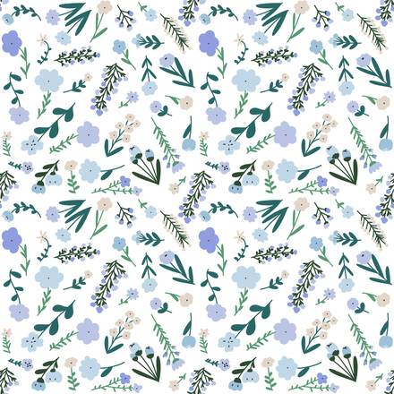 Simple Summer hand-drawn botanical pattern design