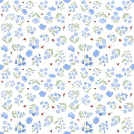 Blue Whisper Harvest hand-drawn botanical pattern design