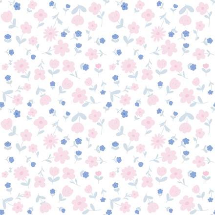 Tranquil Blue Realm hand-drawn botanical pattern design