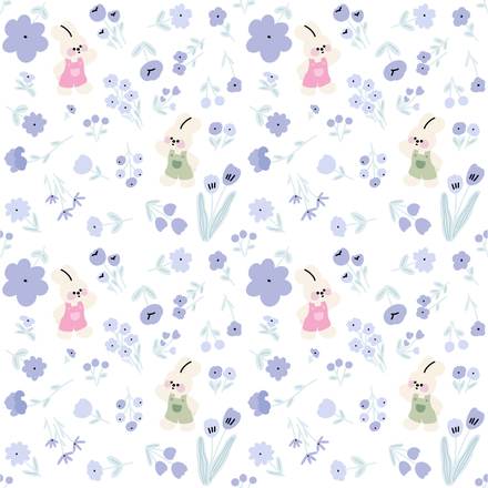 Violet Zither hand-drawn botanical pattern design