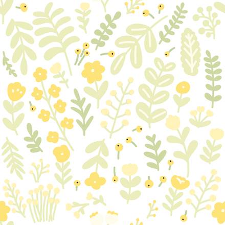 Lemon Spring hand-drawn botanical pattern design