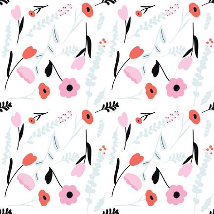 Petals ON The Wind hand-drawn botanical pattern design