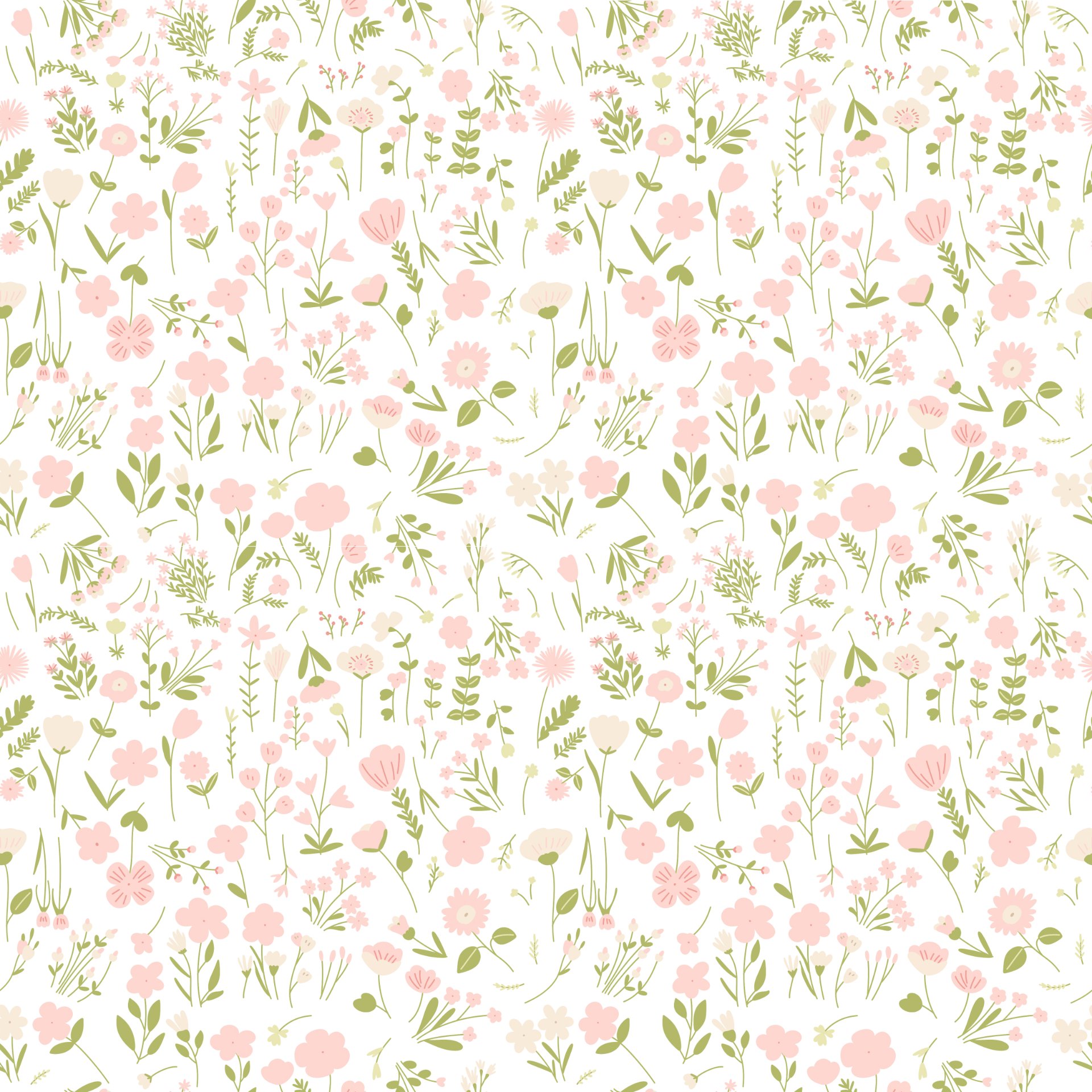 Hand-drawn botanical pattern design files